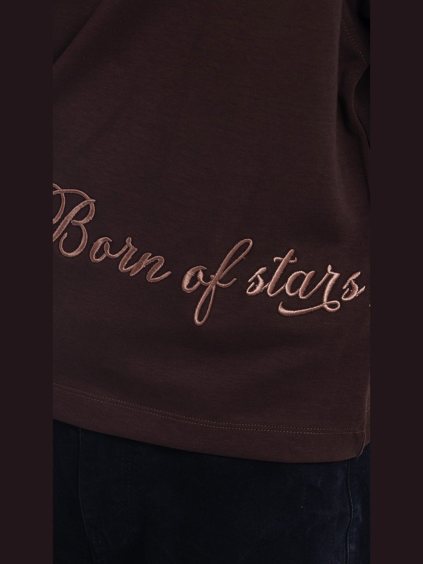 Myrrith “Heritage Script” Embroidered Tee – Mocha Brown