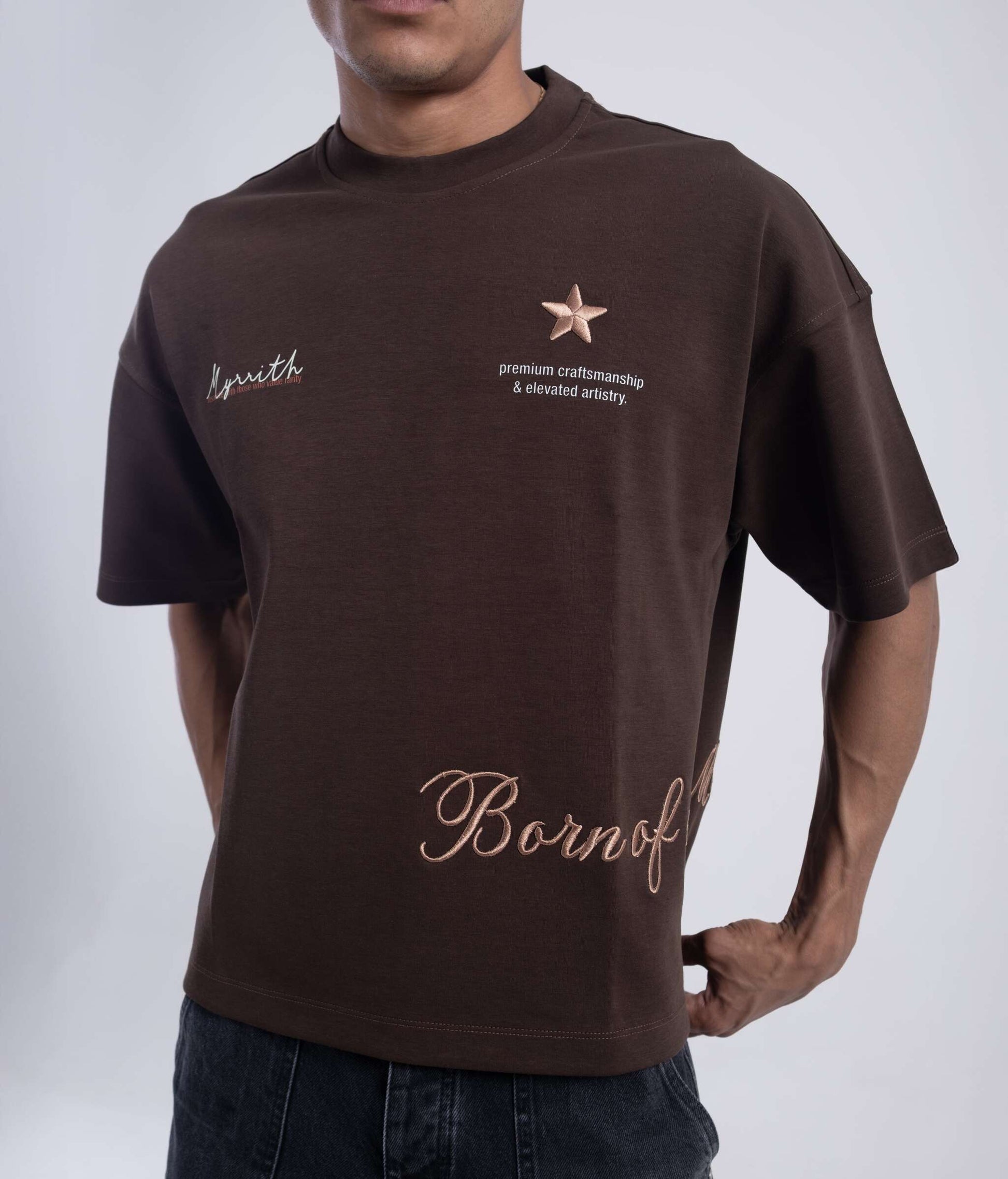 Myrrith “Heritage Script” Embroidered Tee – Unisex